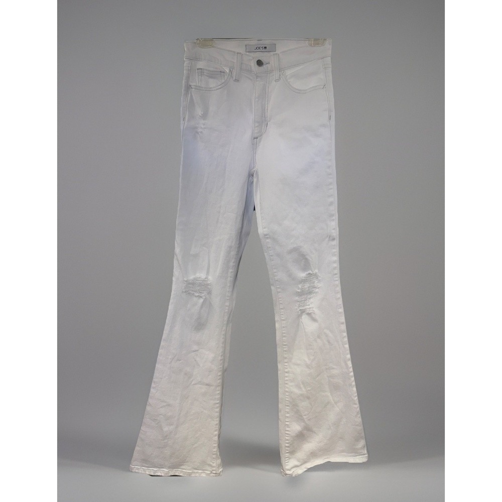 Joe's Jeans Womens White Lupita High Rise Flare Distressed Jeans Size 26